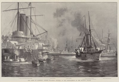 ザンジバルの危機、スルタン宮殿の爆撃に従事したイギリスの戦艦 作： Fred T. Jane